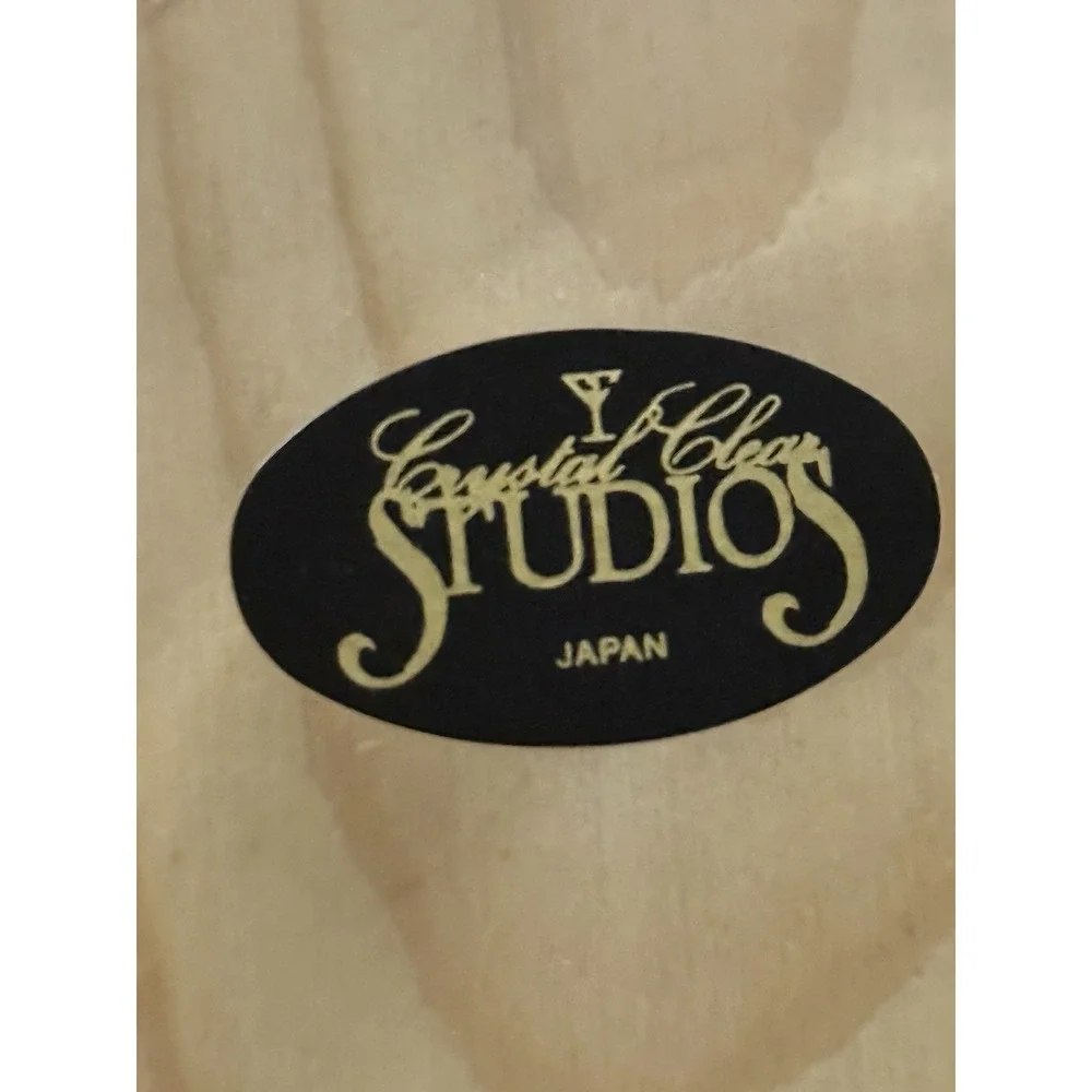 Crystal Clear Studios Picture Frame 4x6 Japan VTG Clear Frosted Floral Design